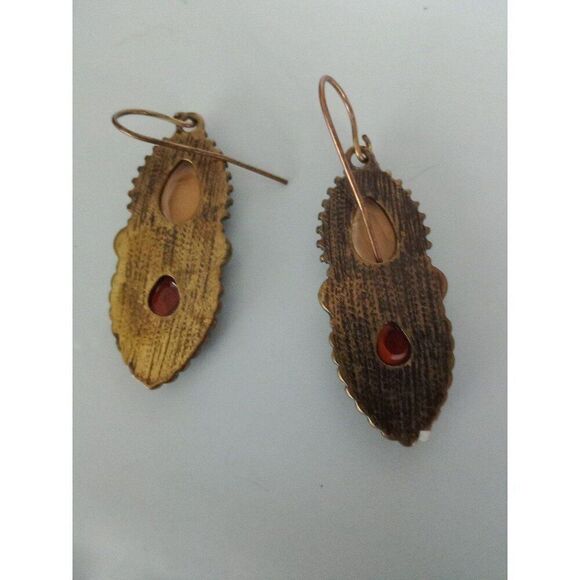 Vintage Earrings Faux Gems & Pearls - Picture 3 of 6